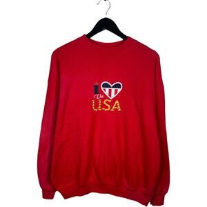 Vintage M&C Energy I Love USA Embroidered Crewneck
